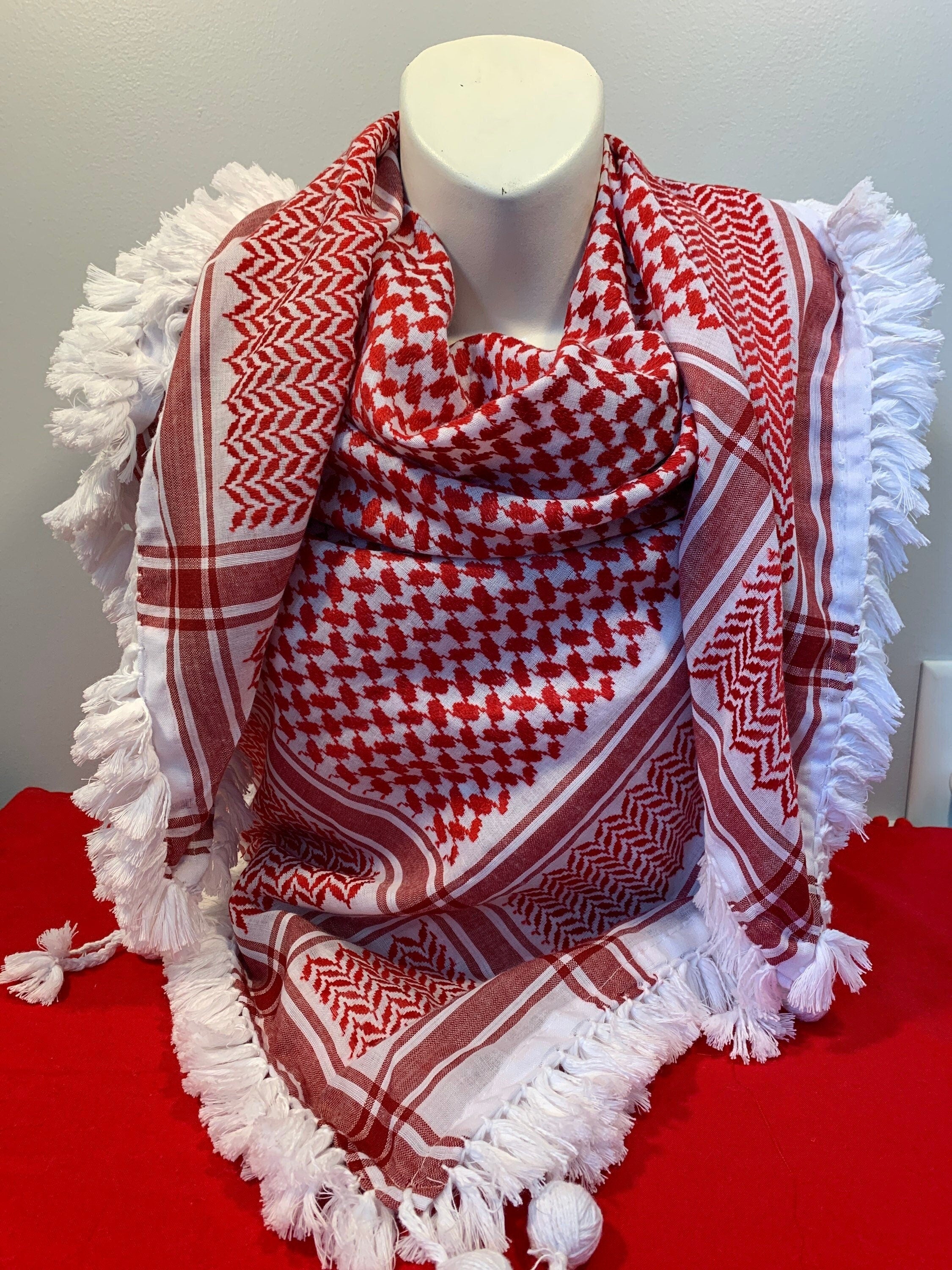 Red and White Arab Scarf