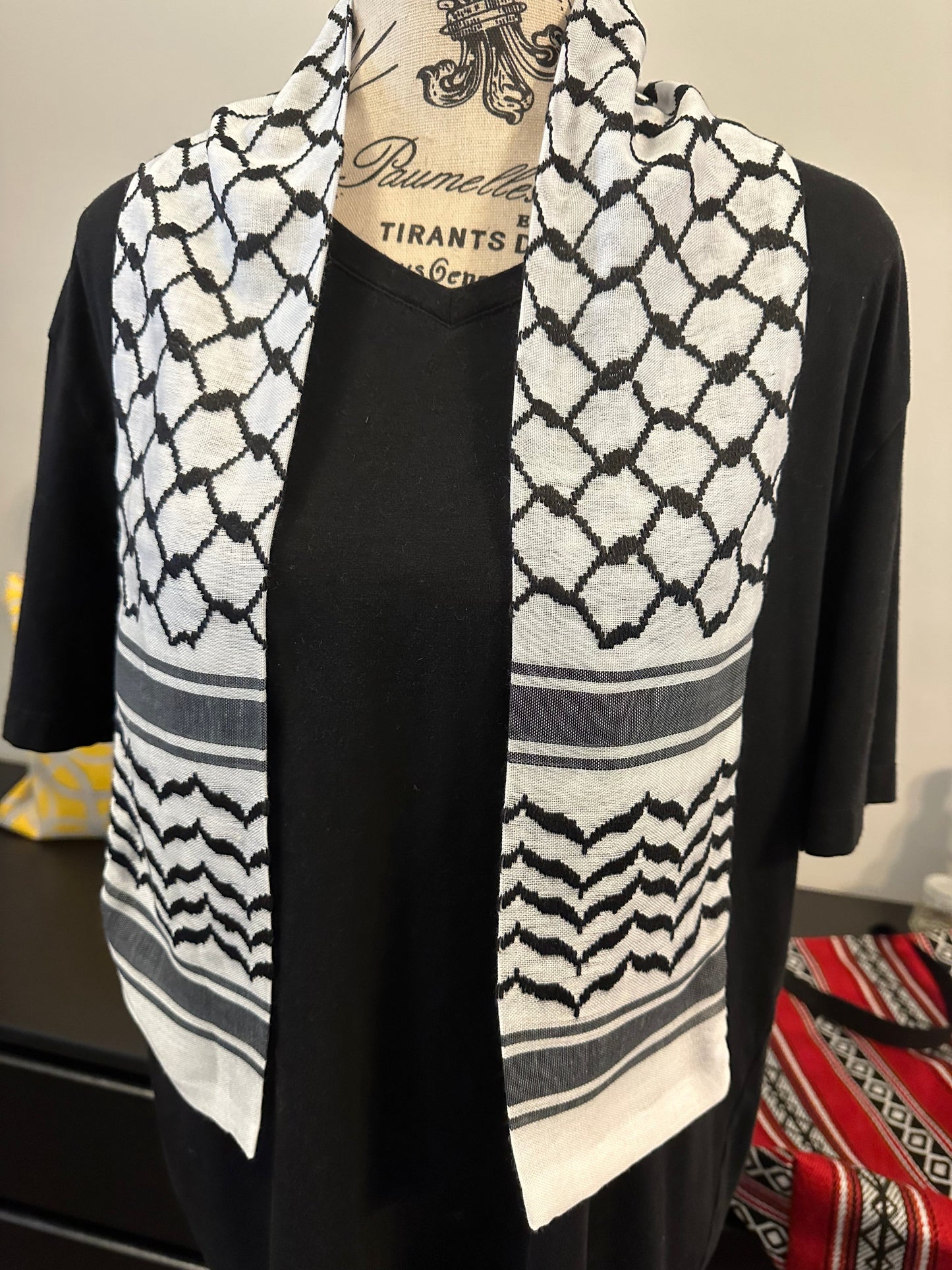CUSTOM ORDER: 260 Authentic Palestinian Keffiyeh Wedding Groom or Graduation Sash Stole