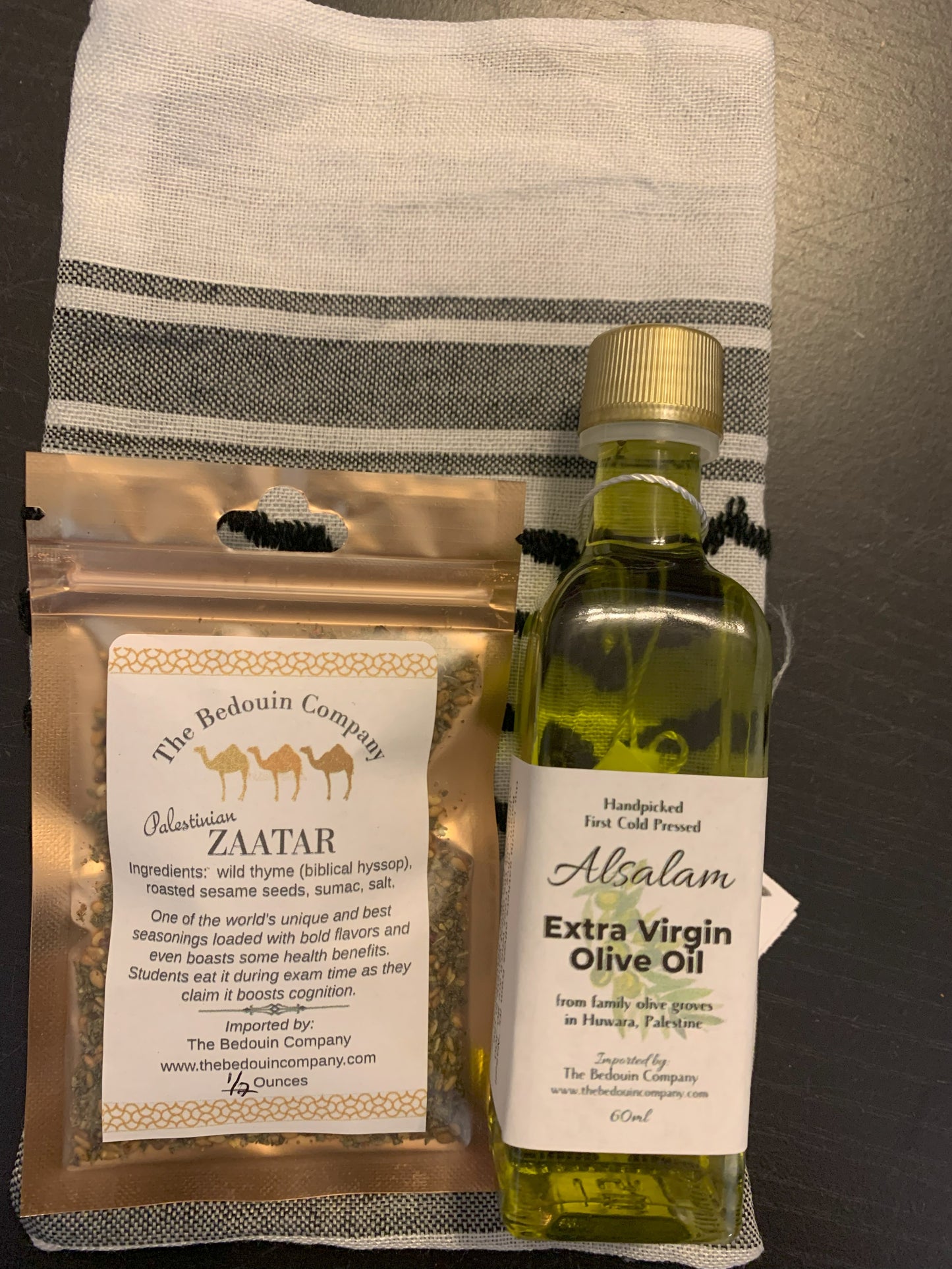 CUSTOM ORDER 12 Units of Palestinian Olive Oil and Palestinian Zaatar In Gift Bag