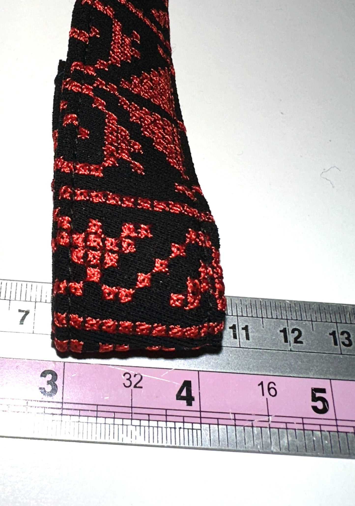 Red and Black Tatreez Headband, with Elastic