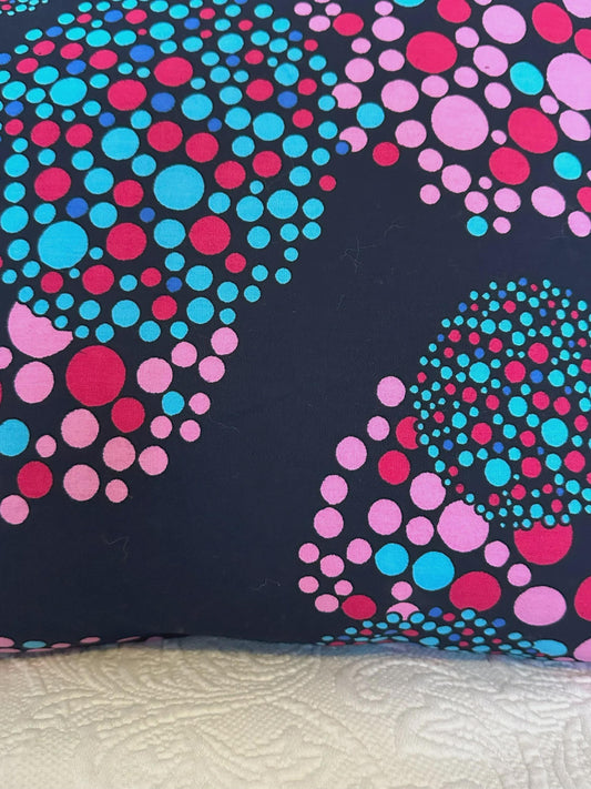 African Ankara Fabric Million Circle Starburst Pillow Cover, 18 x 18 inches