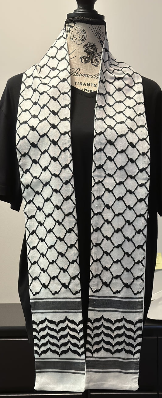 Sash Stole, Authentic Keffiyeh: A Timeless Accessory for Celebrations, Approximately 72 Inches