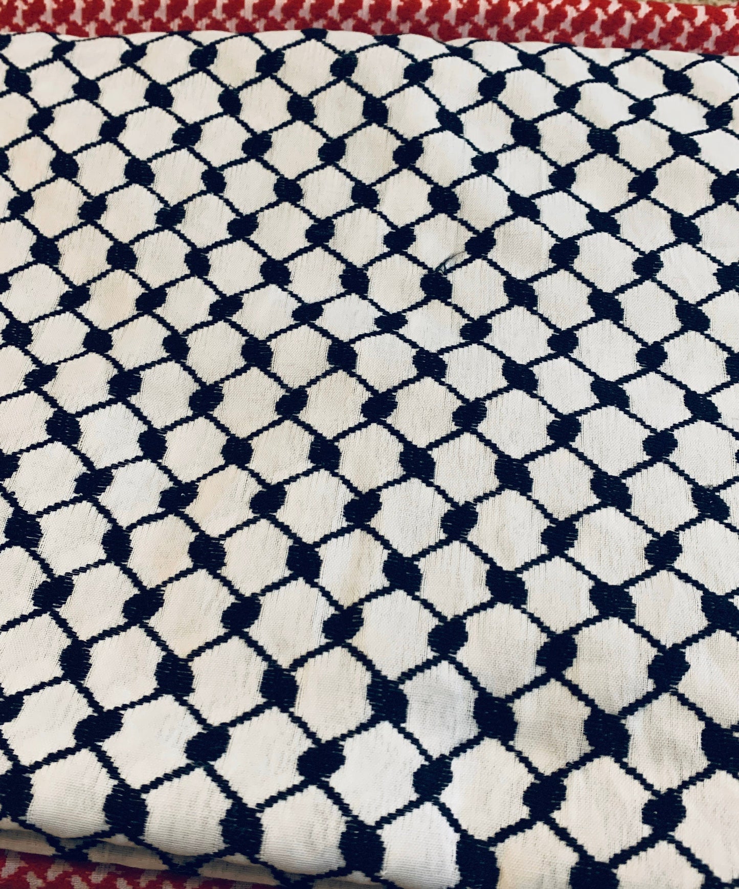 Fabric: Palestinian (Black/White) Keffiyeh Fabric from Jordan, Fabric for Crafts and Sewing