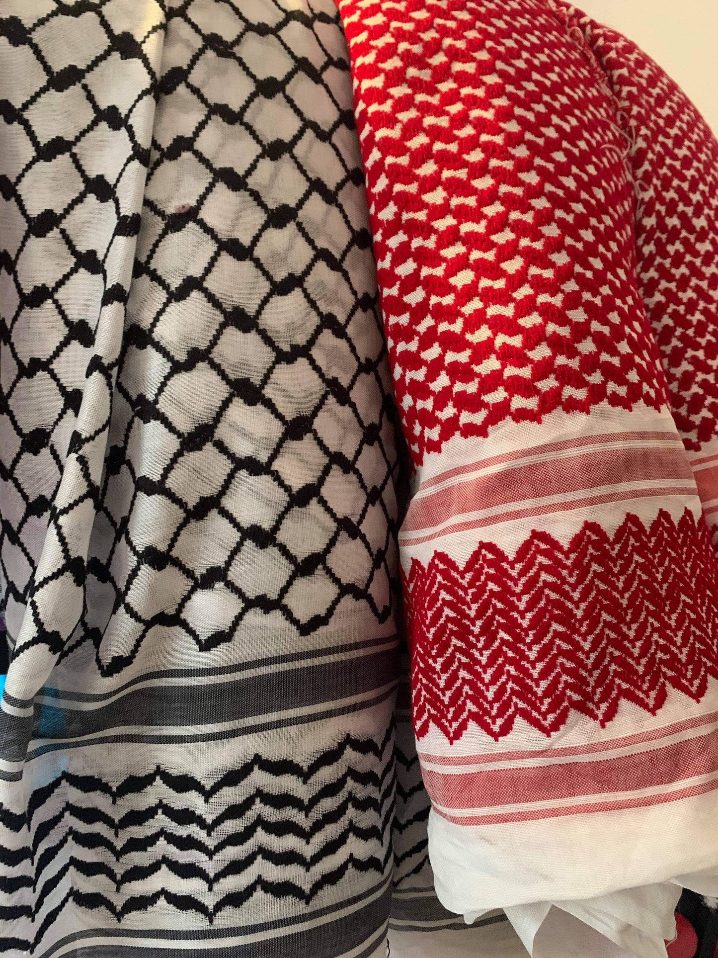 Fabric: Palestinian (Black/White) Keffiyeh Fabric from Jordan, Fabric for Crafts and Sewing