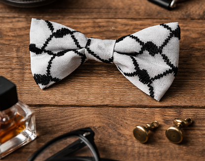Bow Tie, Clip-on, Authentic Palestinian Keffiyeh, Men's and Boy's Sizes Available