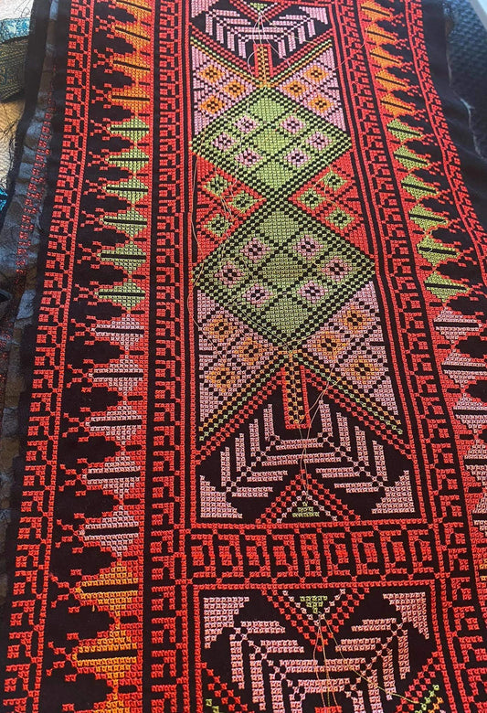 Fabric:  Authentic Jordanian/Palestinian Tatreez Embroidery, Made in Jordan