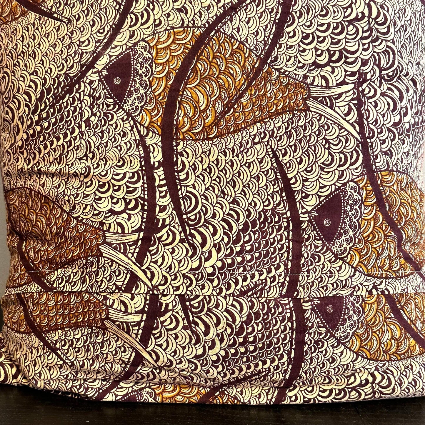 Authentic Ankara-Style Fish Pillow Cover 16 x 16 inches, Envelope Style
