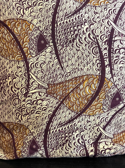 Authentic Ankara-Style Fish Pillow Cover 16 x 16 inches, Envelope Style