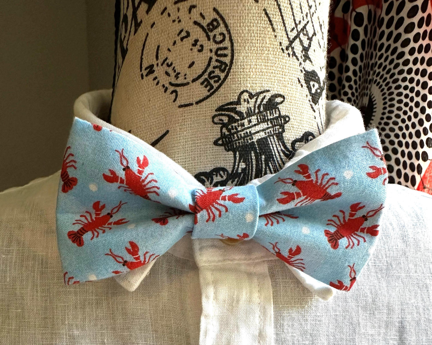 Red Lobster Bow Tie, Pre-Tied, Adjustable Neck Strap