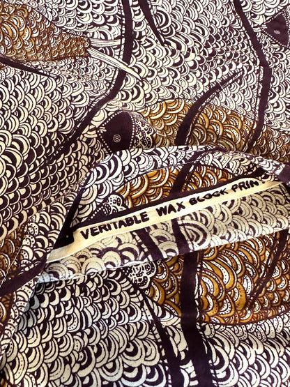 Authentic Ankara-Style Fish Pillow Cover 16 x 16 inches, Envelope Style