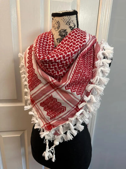 Kuffiyeh Shemagh Hand-Tied in Jordan Tactical Scarf 50" x 50"