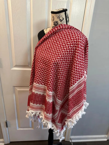 Kuffiyeh Shemagh Hand-Tied in Jordan Tactical Scarf 50" x 50"