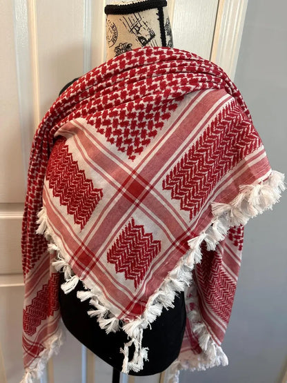 Kuffiyeh Shemagh Hand-Tied in Jordan Tactical Scarf 50" x 50"