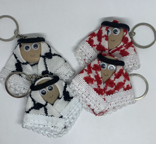 Bedouin Keychain, Red/White or Black/White