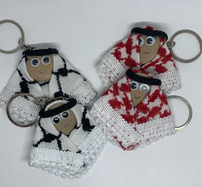 Bedouin Keychain, Red/White or Black/White