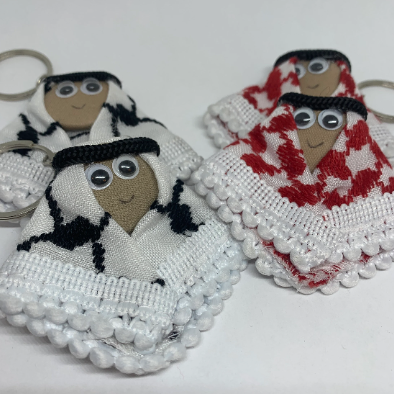 Bedouin Keychain, Red/White or Black/White