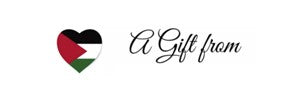 Option 1 Gift tag is approximately 3 inches (length) x 1 inch (width). A hole is punched in upper left corner to run ribbon through. The card can be personalized. Under the word, "Thank you," the name of gift giver(s) can be included.