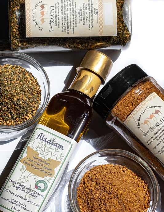 Got Olive Oil and Zaatar? Trio of 250ml Olive Oil, 6 oz Zaatar and 6 oz Dukkha