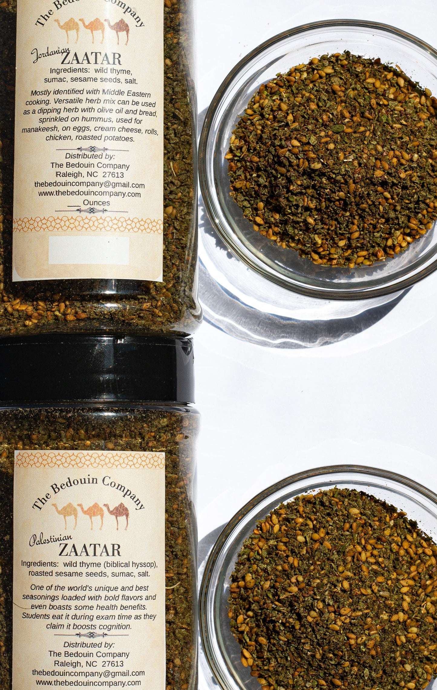 AUTHENTIC Jordanian and Palestinian Zaatar Za'atar, 3 Ounces Each