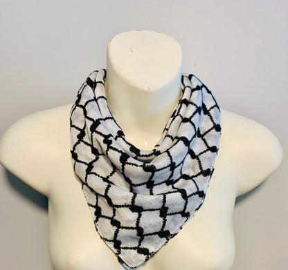 Bandana, Authentic Keffiyeh Fabric Hair Tie/Neck Scarf, Made in USA