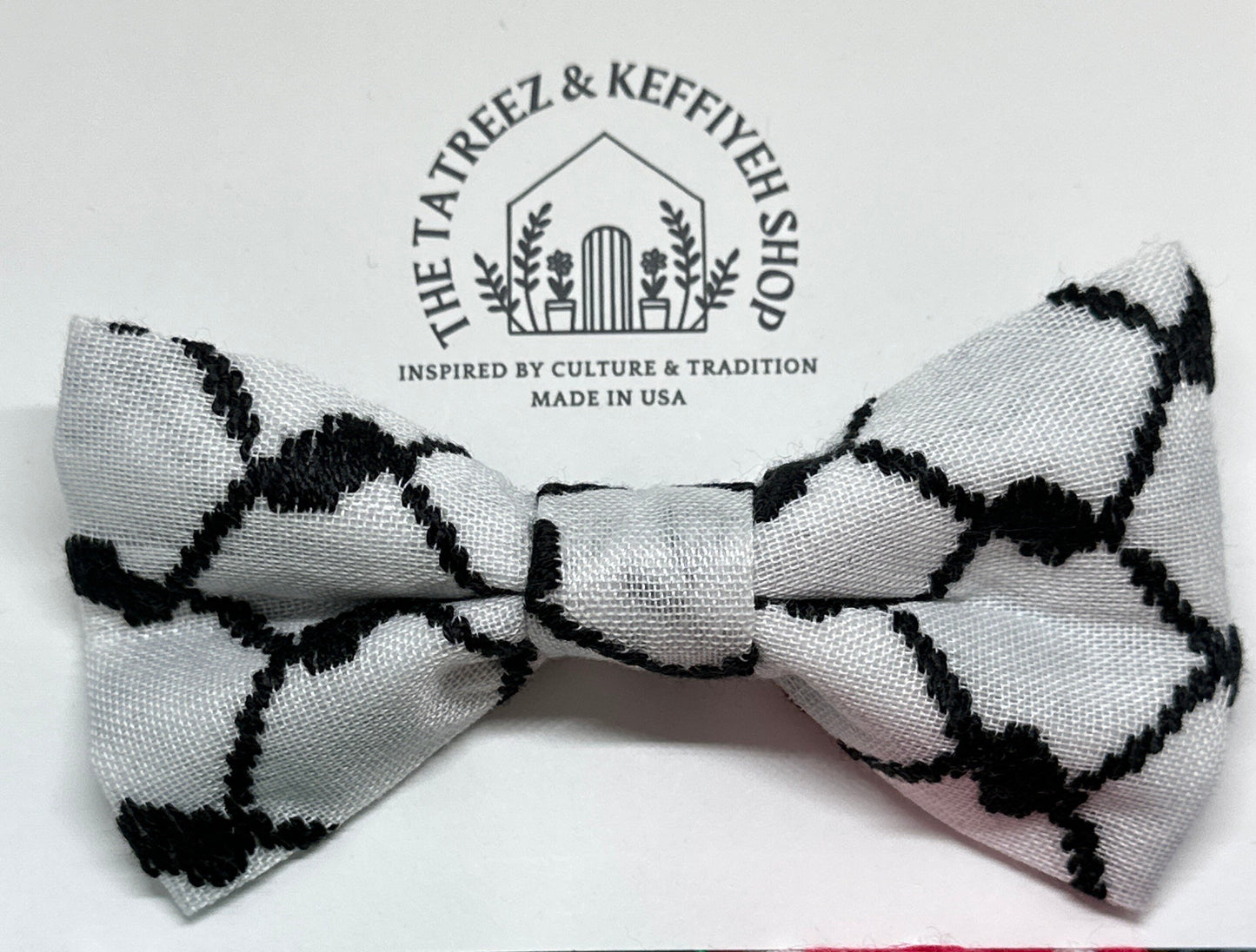 Bow Tie, Clip-on, Authentic Palestinian Keffiyeh, Men's and Boy's Sizes Available